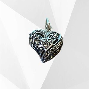 Vintage-Inspired Silver Heart Pendant Necklace Charm